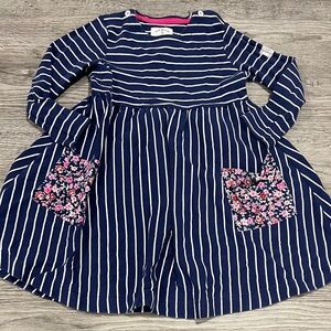 Joules Navy and White Striped Dress